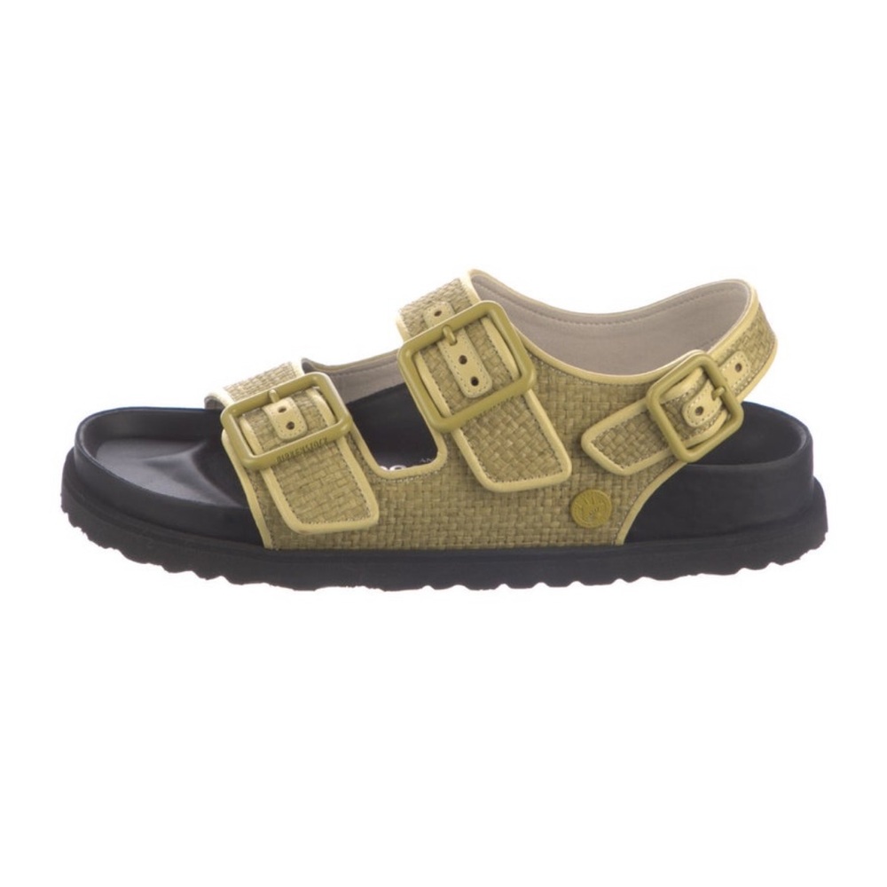 Birkenstock 1774 Milano Raffia Dual-Buckle Slingback Sandals
